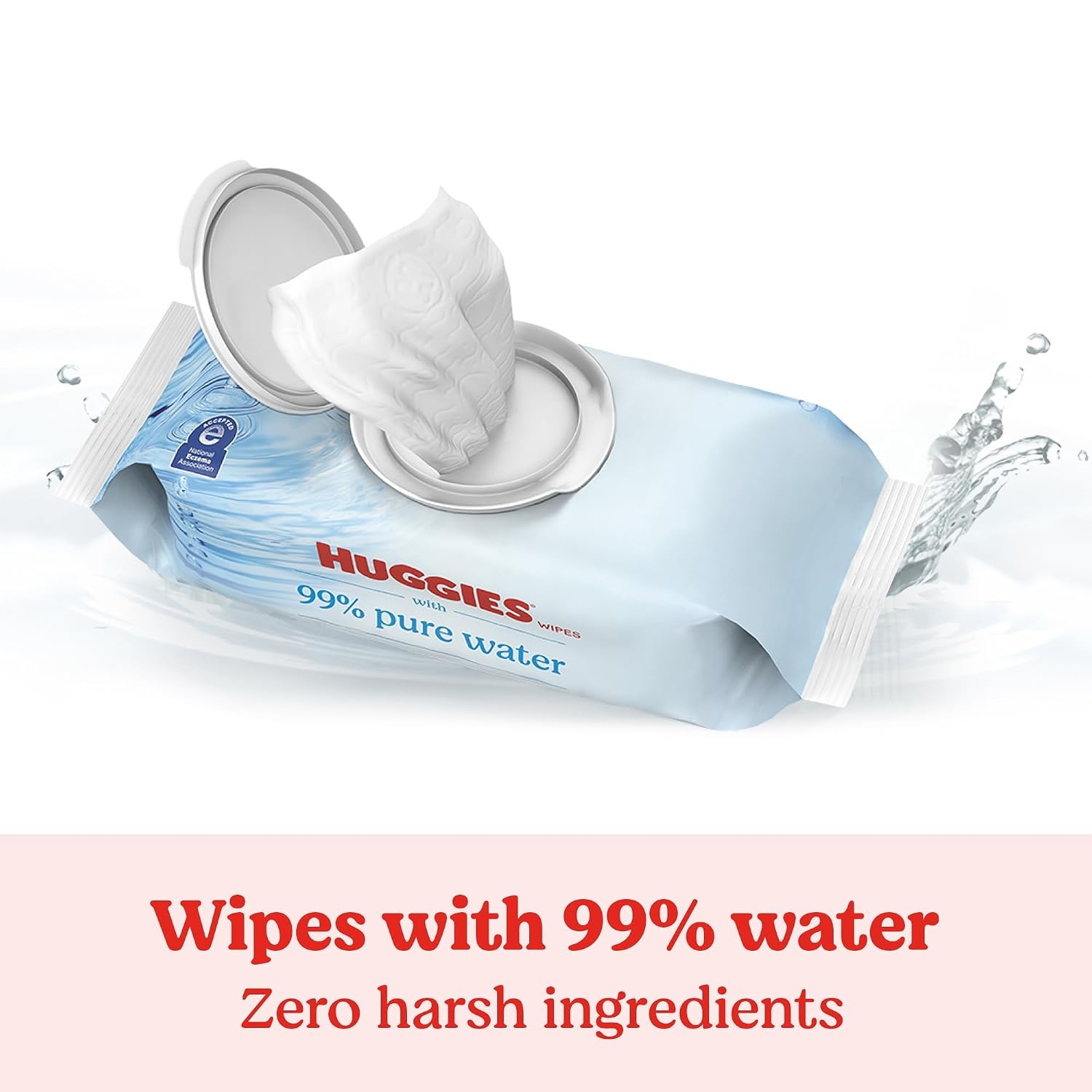 image:imageHuggies 99 Pure Water Baby Wipes Unscented fliptop packs Packaging May Vary 168 Count Pack of 6168 Count Pack of 6