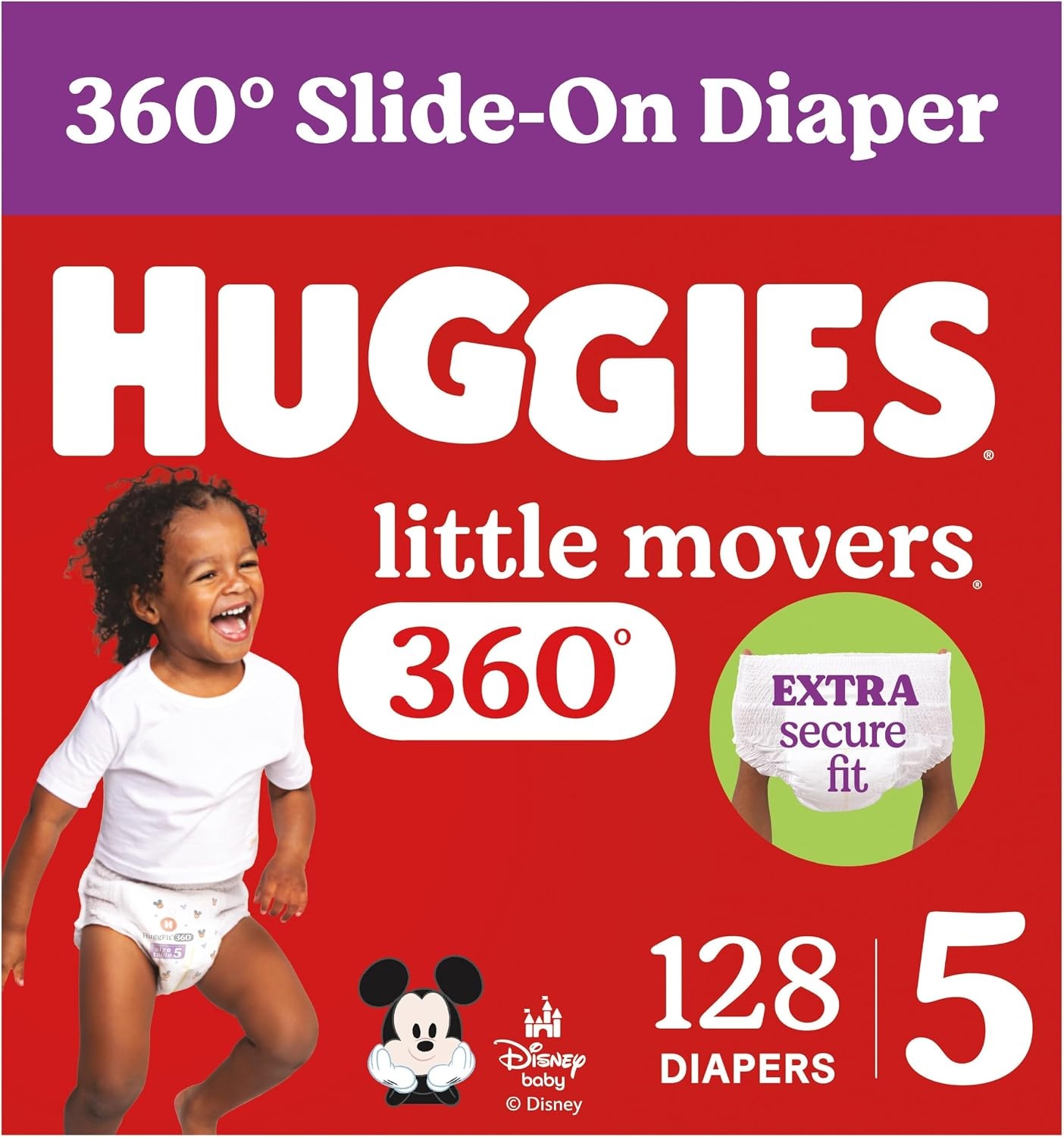 image:imageHuggies Little Movers HuggFit 360 Diapers Size 7 88 Count 2 Packs of 44Size 5