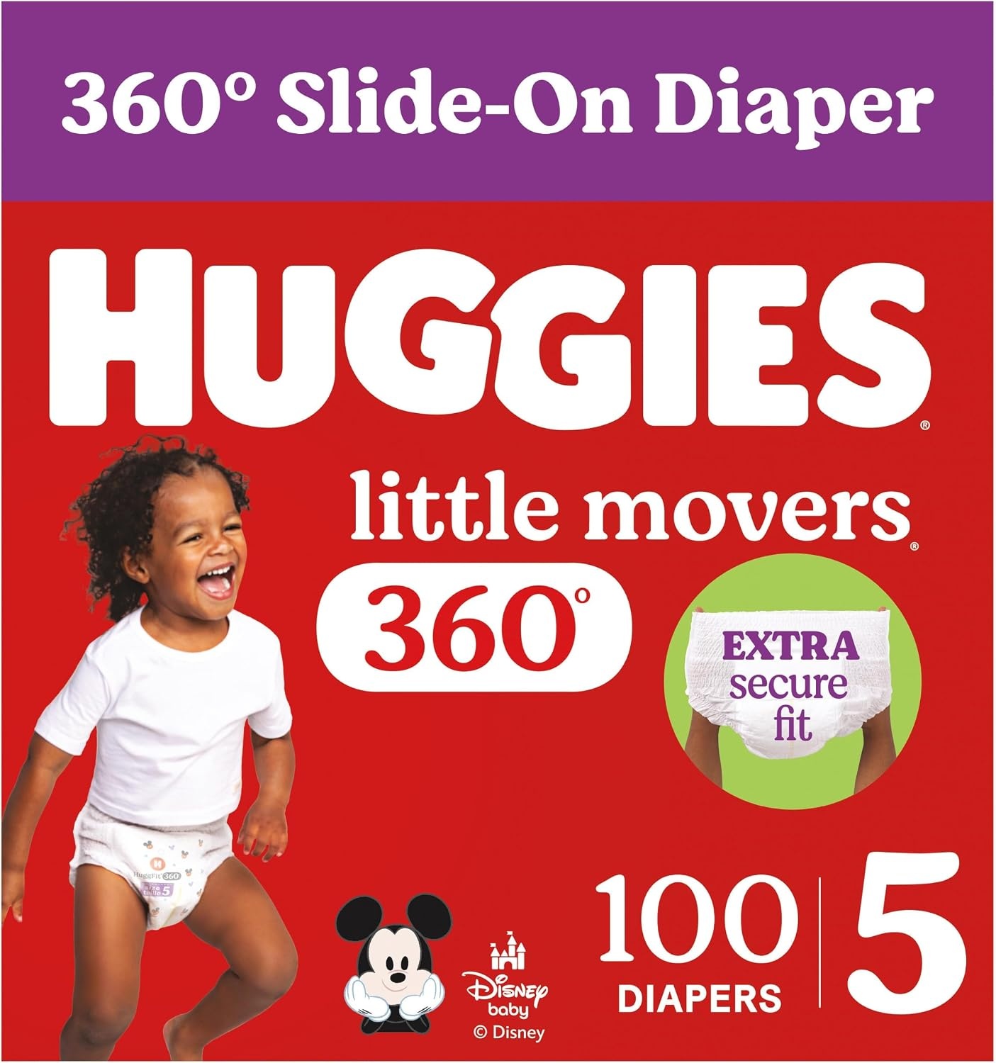 image:imageHuggies Little Movers HuggFit 360 Diapers Size 7 88 Count 2 Packs of 44Size 5