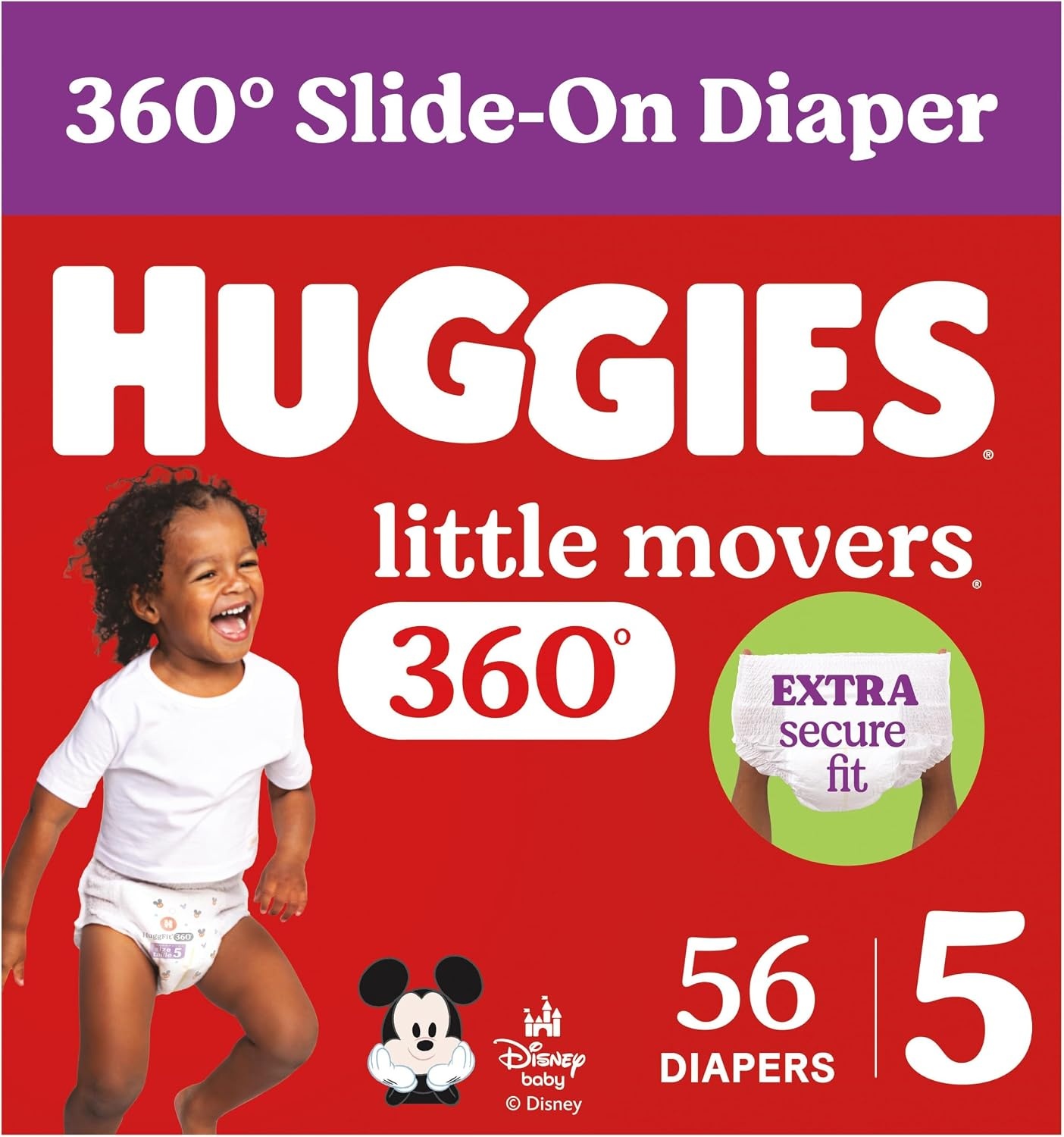 image:imageHuggies Little Movers HuggFit 360 Diapers Size 7 88 Count 2 Packs of 44Size 5