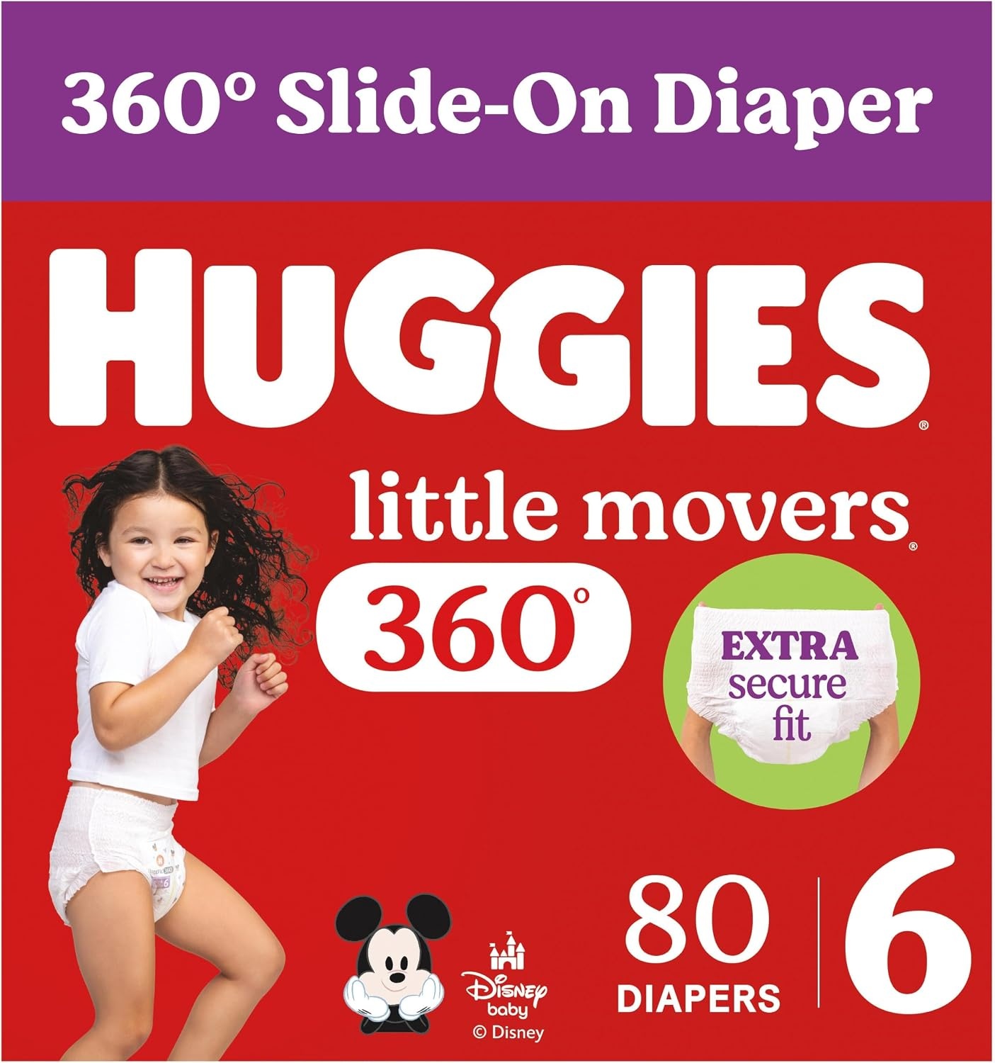 image:imageHuggies Little Movers HuggFit 360 Diapers Size 7 88 Count 2 Packs of 44Size 6