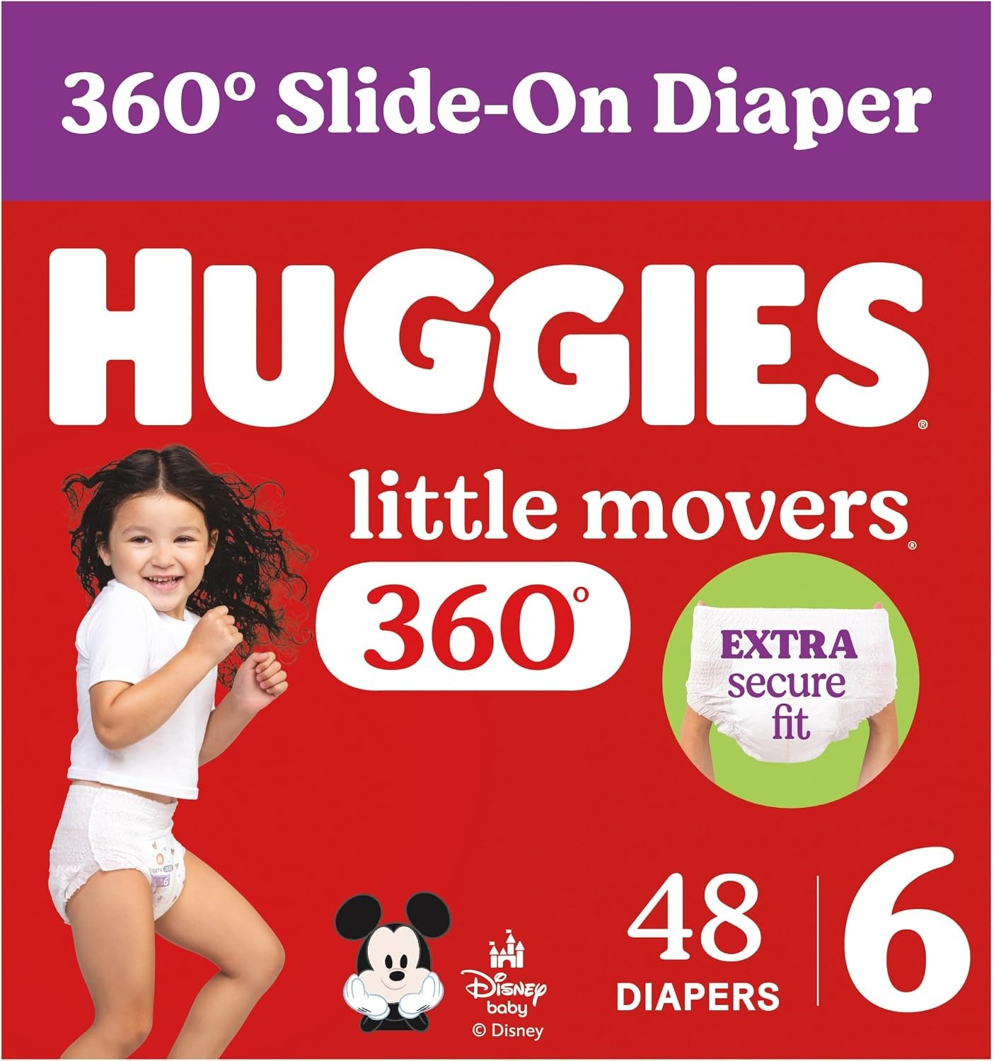 image:imageHuggies Little Movers HuggFit 360 Diapers Size 7 88 Count 2 Packs of 44Size 6