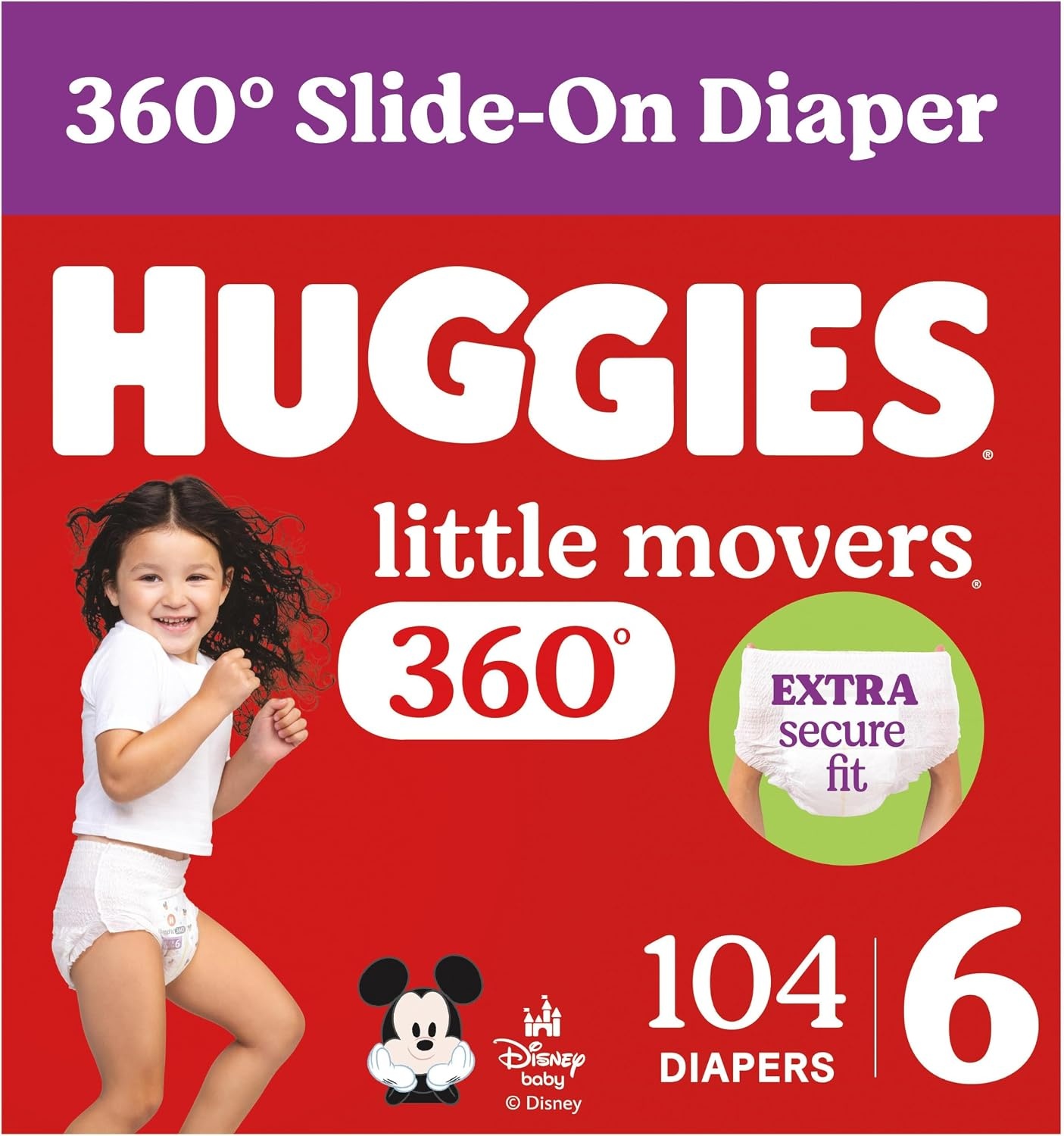 image:imageHuggies Little Movers HuggFit 360 Diapers Size 7 88 Count 2 Packs of 44Size 6