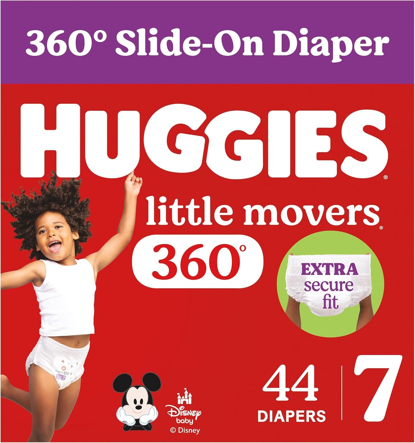 image:imageHuggies Little Movers HuggFit 360 Diapers Size 7 88 Count 2 Packs of 44Size 7