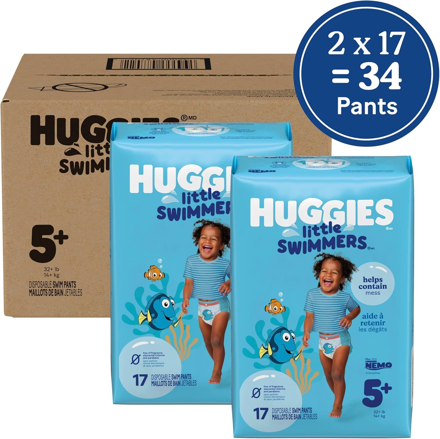 image:imageHuggies Little Swimmers Swim Diapers Size 56 17 CountSize 56