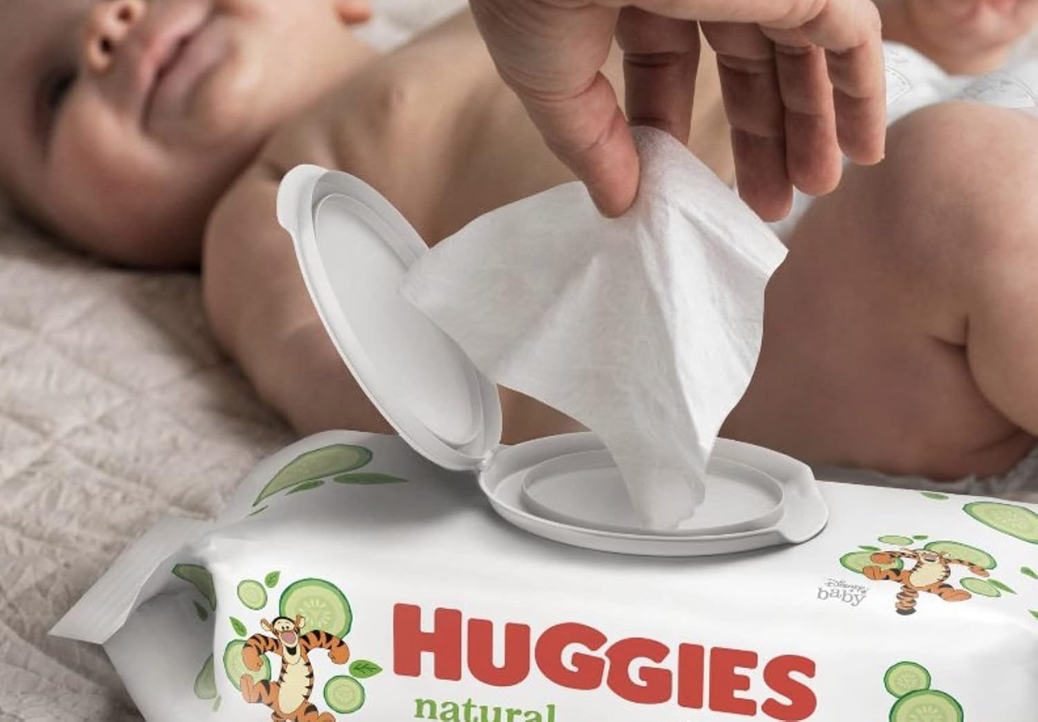 image:imageHuggies Natural Care Cucumber Aloe and Vitamin E Baby Wipes Hypoallergenic Scented 6 FlipTop Packs 288 Wipes Total Packaging May Vary56 Count Pack of 8