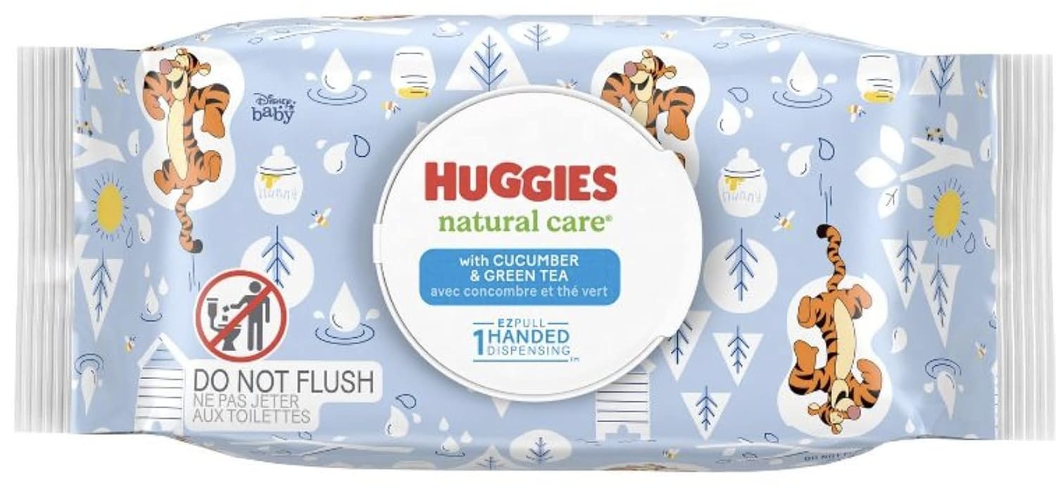 image:imageHuggies Natural Care Cucumber Aloe and Vitamin E Baby Wipes Hypoallergenic Scented 6 FlipTop Packs 288 Wipes Total Packaging May Vary56 Count Pack of 8