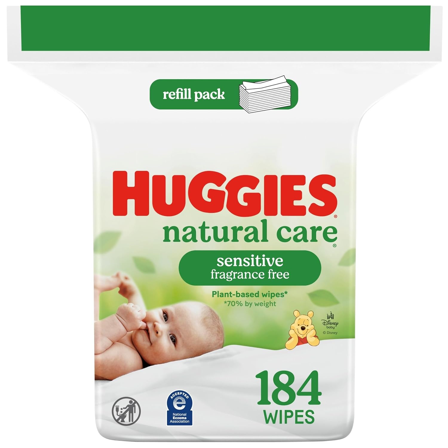 image:imageHuggies Natural Care Sensitive Baby Wipes Unscented 1 Refill 184 WipesUnscented