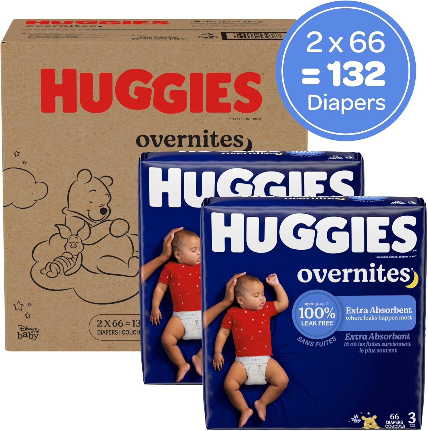 image:imageHuggies Overnites Diapers Size 4 100 CountSize 3