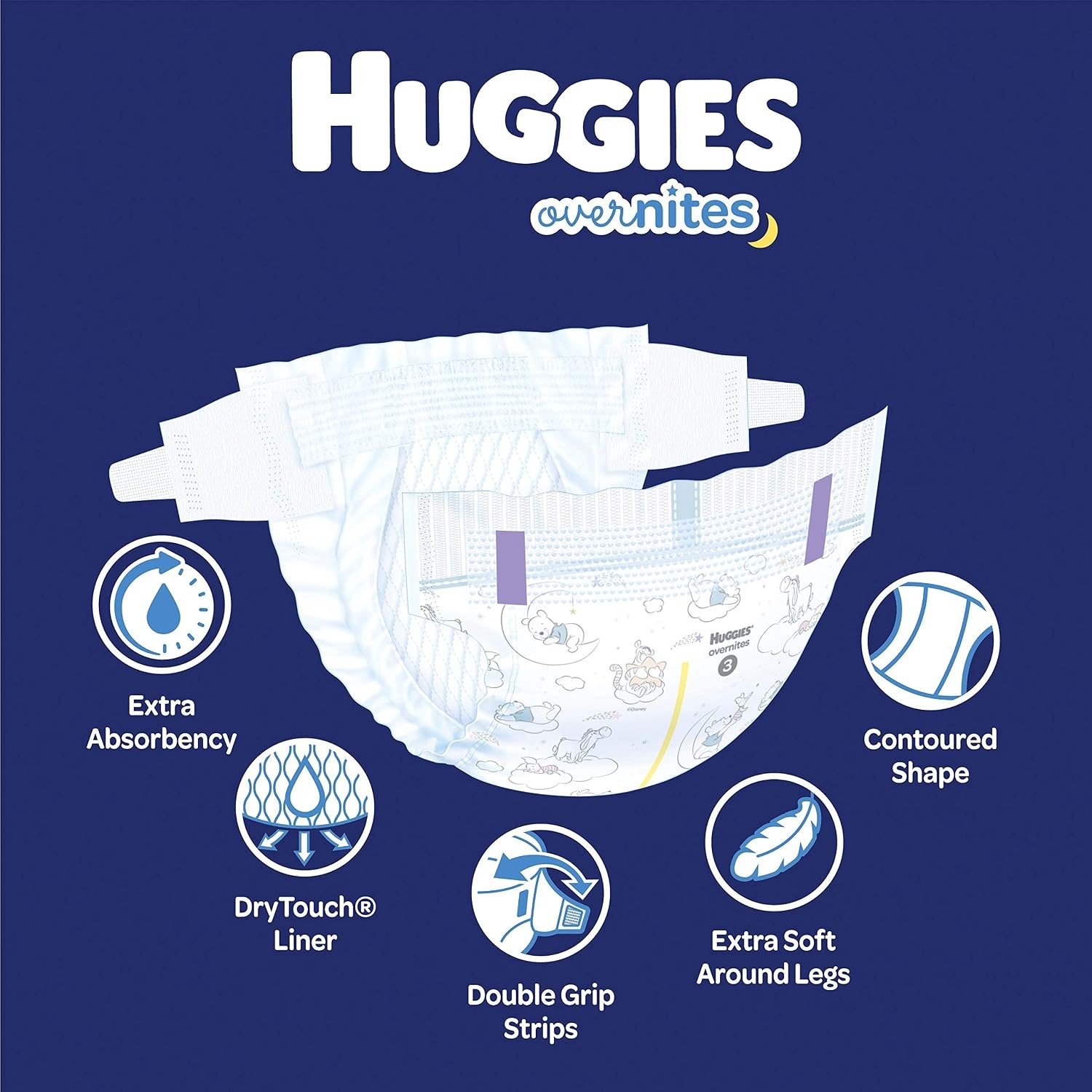 image:imageHuggies Overnites Diapers Size 4 100 CountSize 3