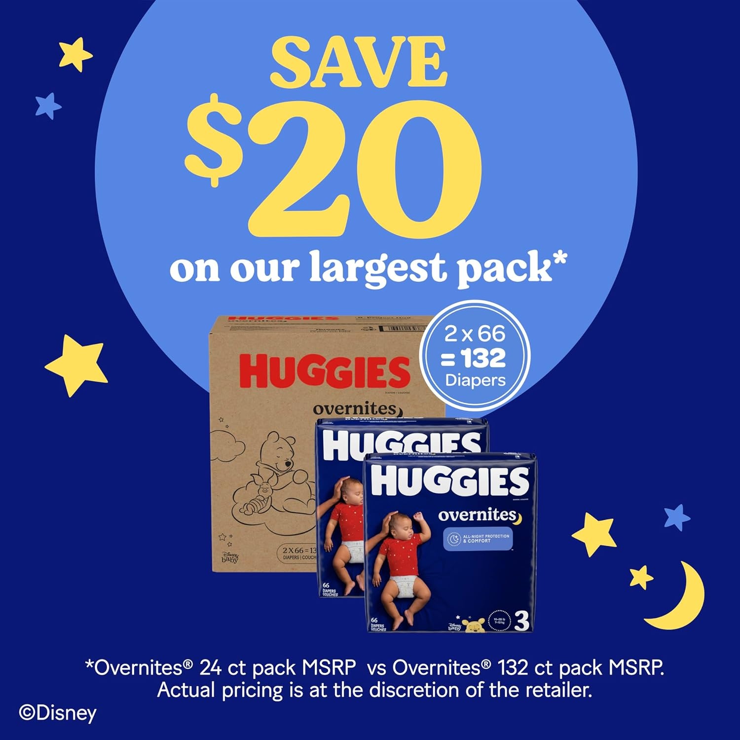 image:imageHuggies Overnites Diapers Size 4 100 CountSize 3