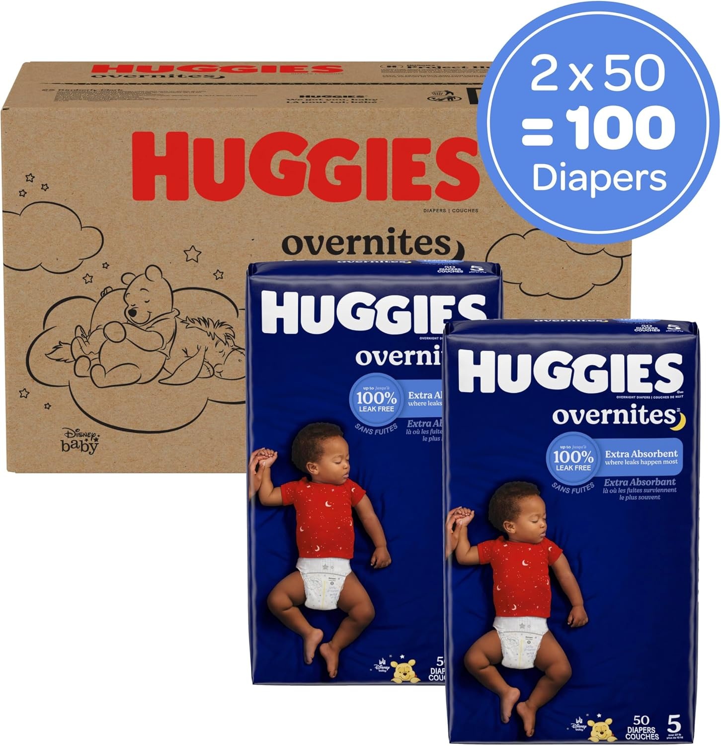 image:imageHuggies Overnites Diapers Size 4 100 CountSize 5