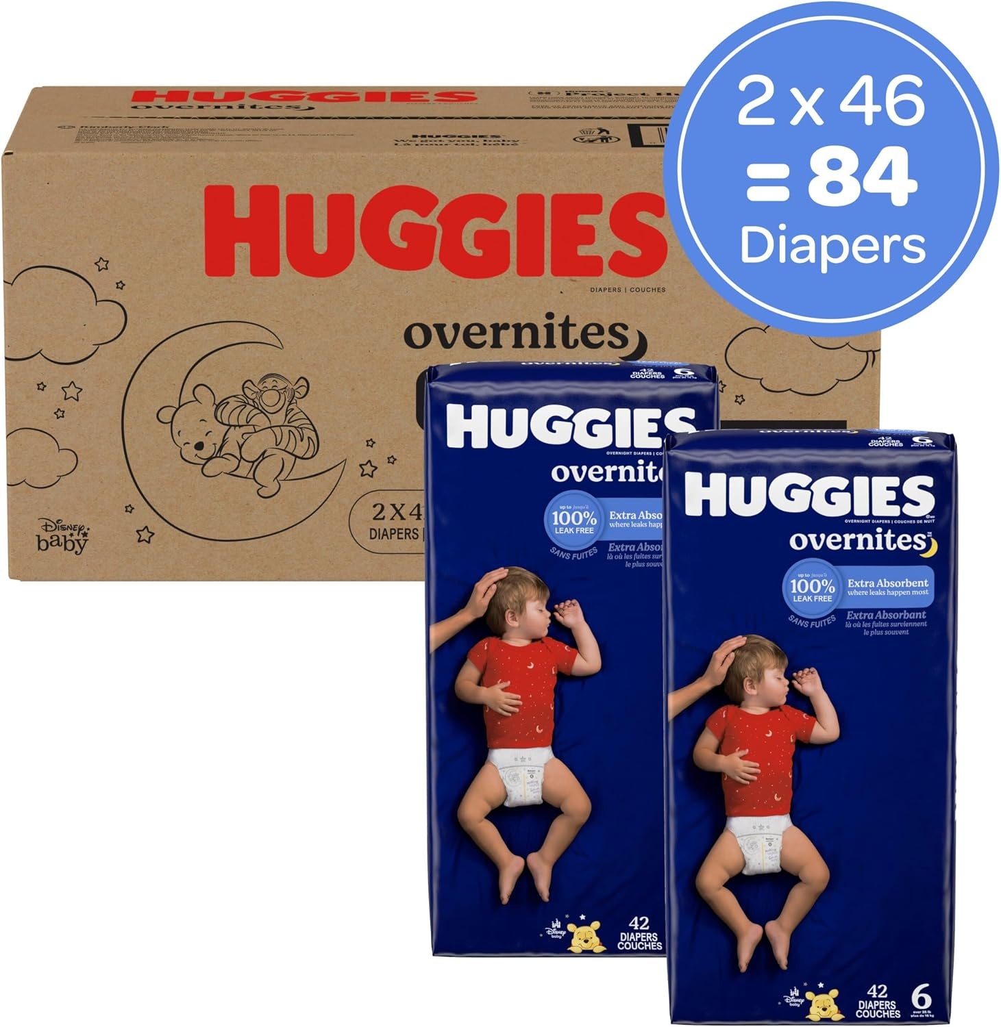 image:imageHuggies Overnites Diapers Size 4 100 CountSize 6