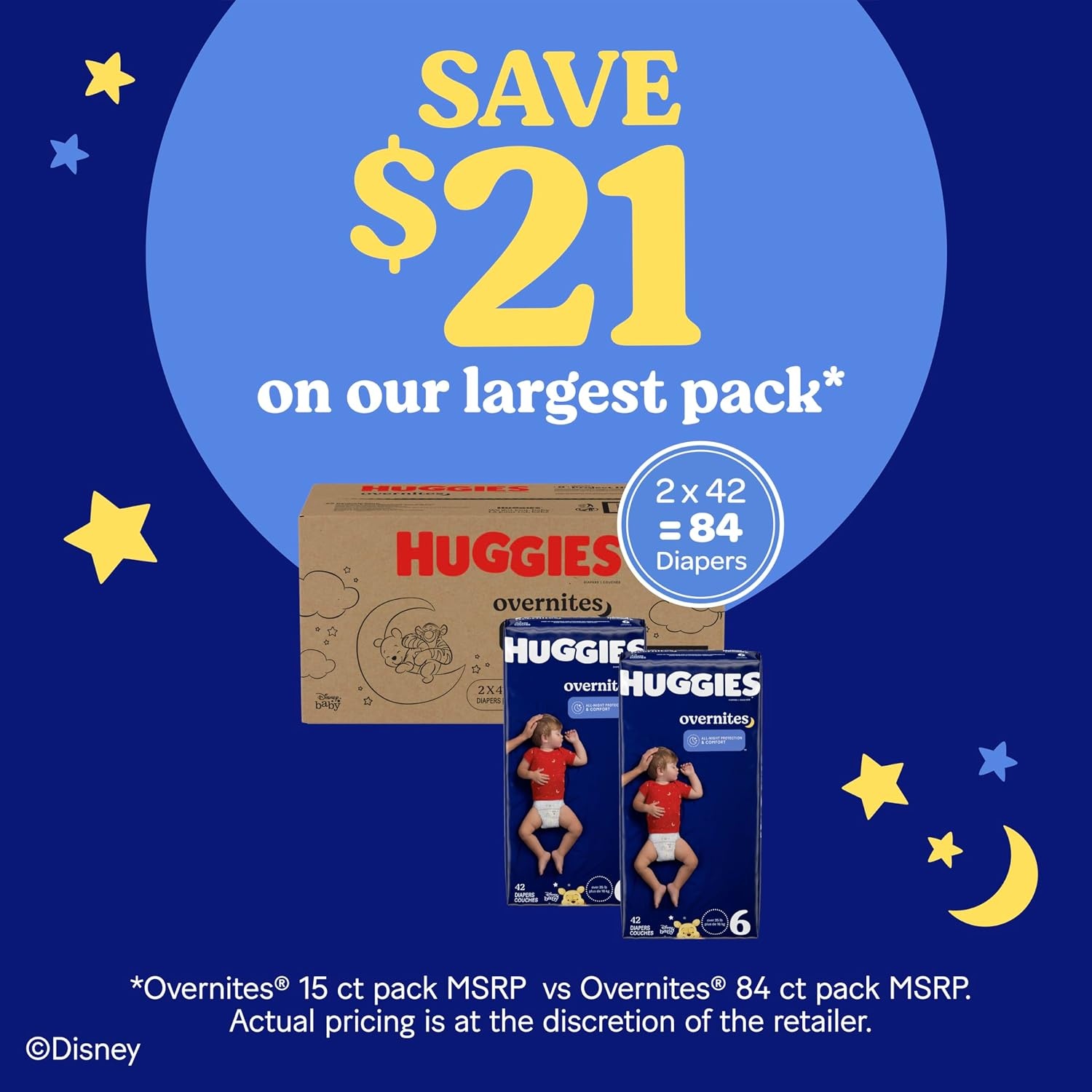 image:imageHuggies Overnites Diapers Size 4 100 CountSize 6