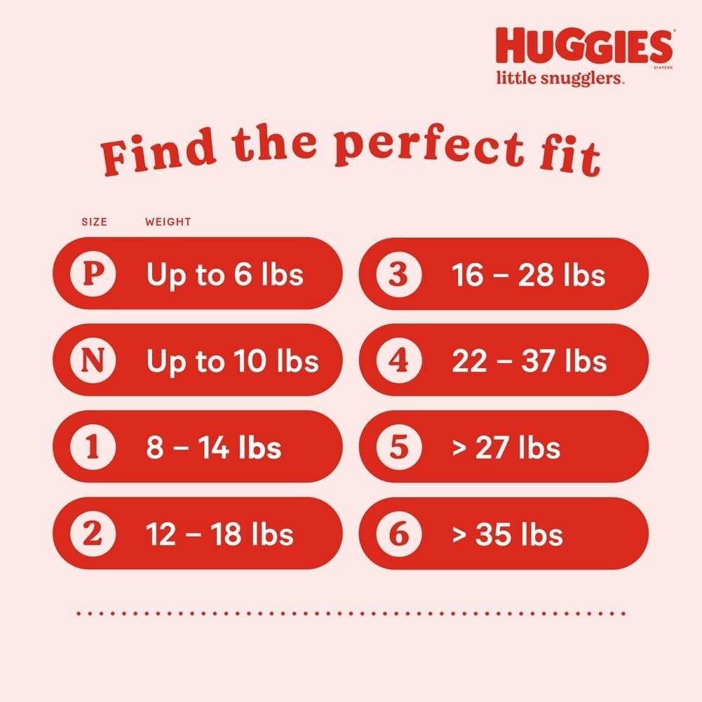 image:imageHuggies Size 3 Diapers Little Snugglers Baby Diapers Size 3 1628 lbs 168 Count 6 Packs of 28 Packaging May VaryNewborn