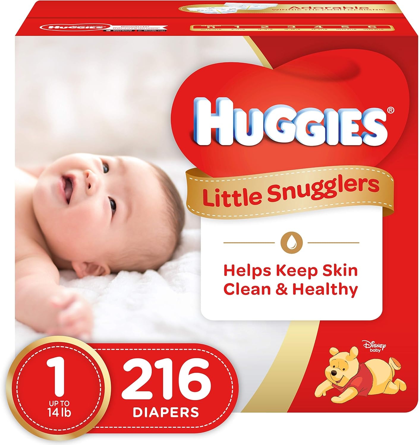 image:imageHuggies Size 3 Diapers Little Snugglers Baby Diapers Size 3 1628 lbs 168 Count 6 Packs of 28 Packaging May VarySize 1