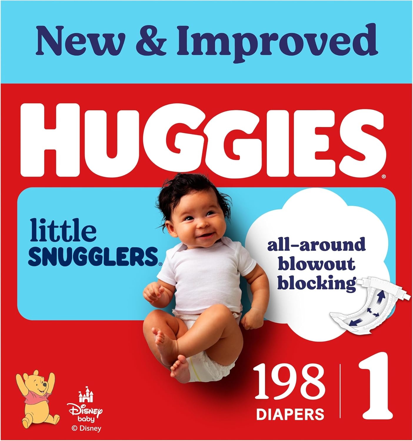 image:imageHuggies Size 3 Diapers Little Snugglers Baby Diapers Size 3 1628 lbs 168 Count 6 Packs of 28 Packaging May VarySize 1