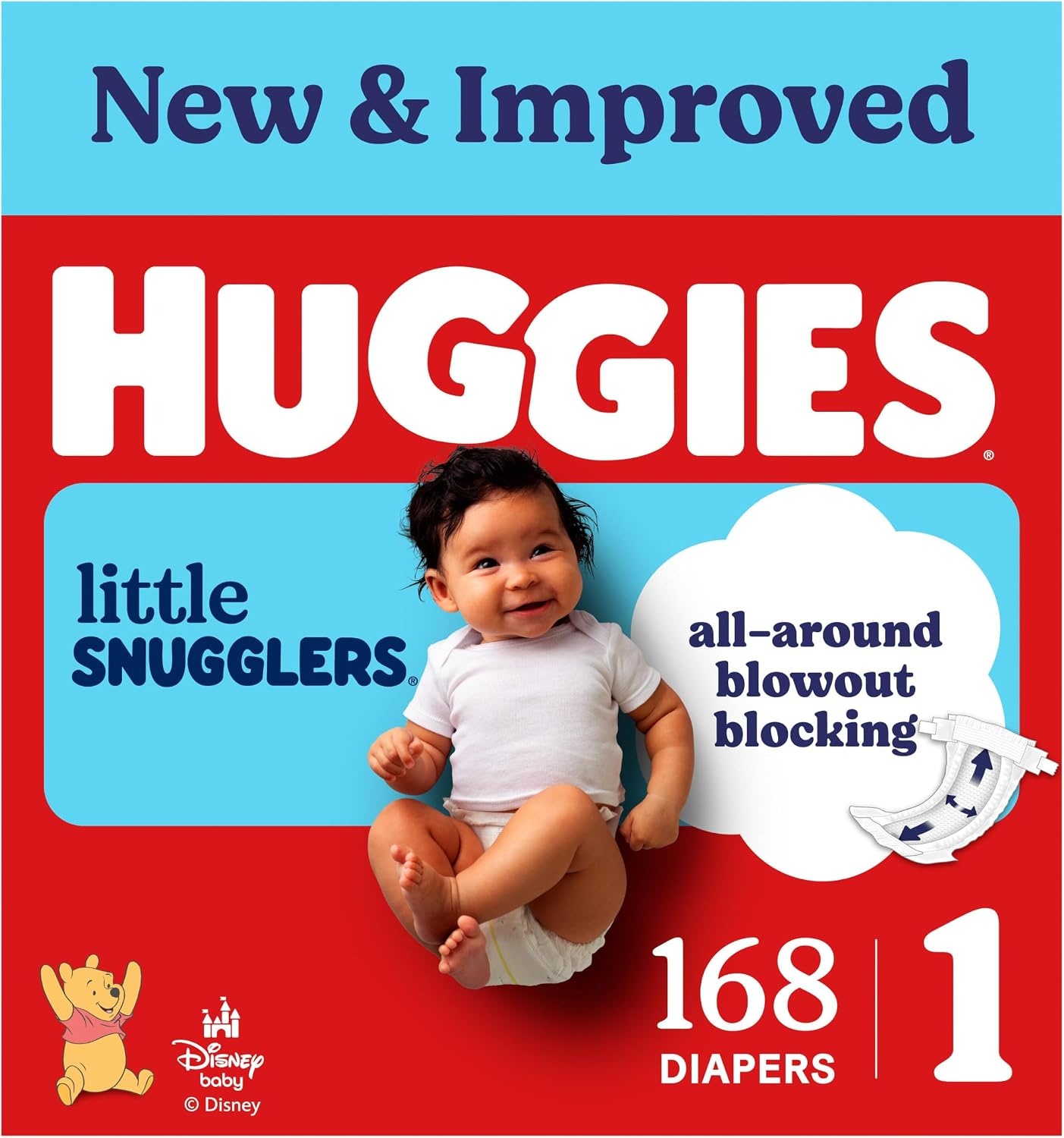 image:imageHuggies Size 3 Diapers Little Snugglers Baby Diapers Size 3 1628 lbs 168 Count 6 Packs of 28 Packaging May VarySize 1