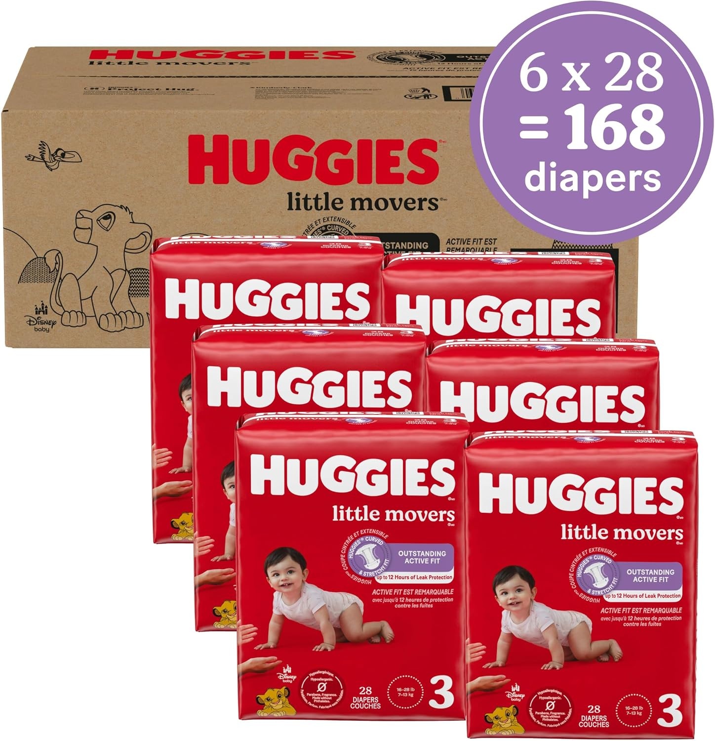 image:imageHuggies Size 8 Diapers Little Movers Baby Diapers Size 8 46 lbs 62 CountSize 3