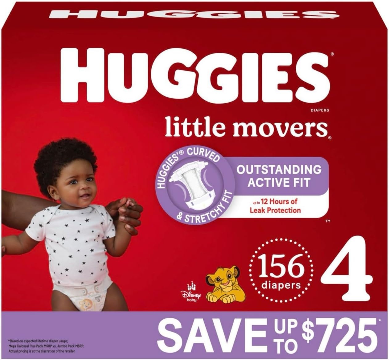 image:imageHuggies Size 8 Diapers Little Movers Baby Diapers Size 8 46 lbs 62 CountSize 4