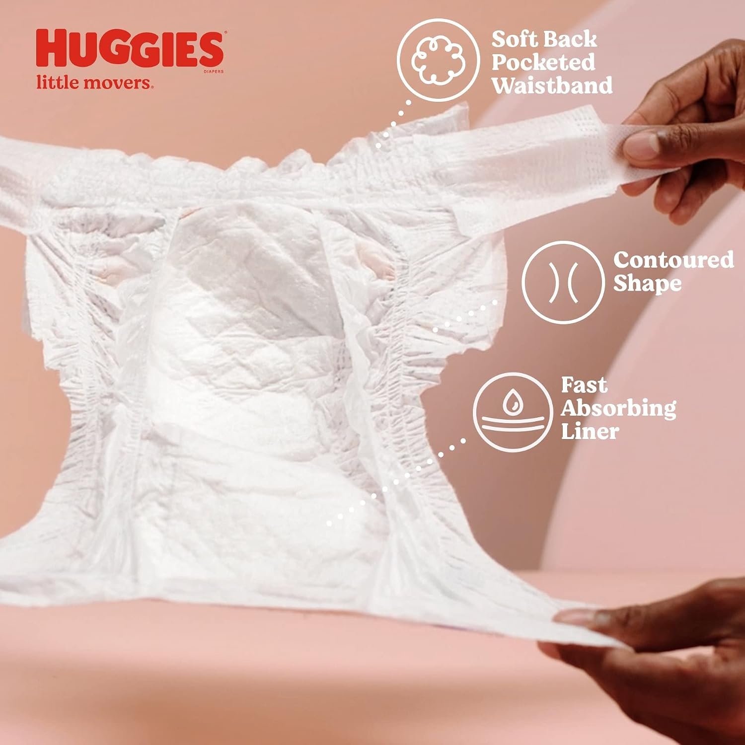 image:imageHuggies Size 8 Diapers Little Movers Baby Diapers Size 8 46 lbs 62 CountSize 4