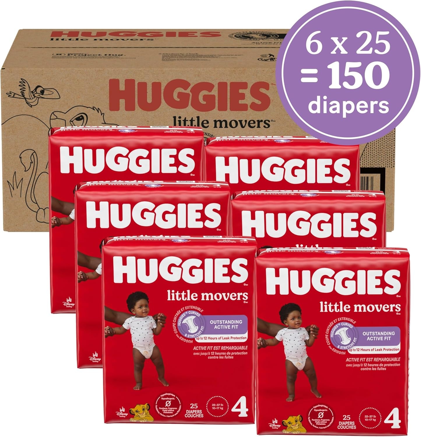 image:imageHuggies Size 8 Diapers Little Movers Baby Diapers Size 8 46 lbs 62 CountSize 4
