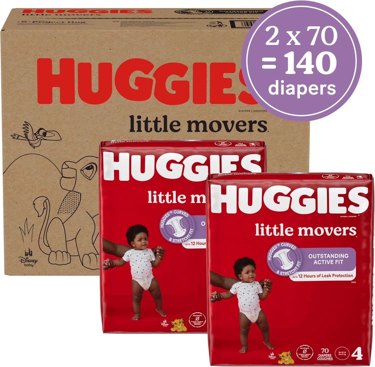 image:imageHuggies Size 8 Diapers Little Movers Baby Diapers Size 8 46 lbs 62 CountSize 4