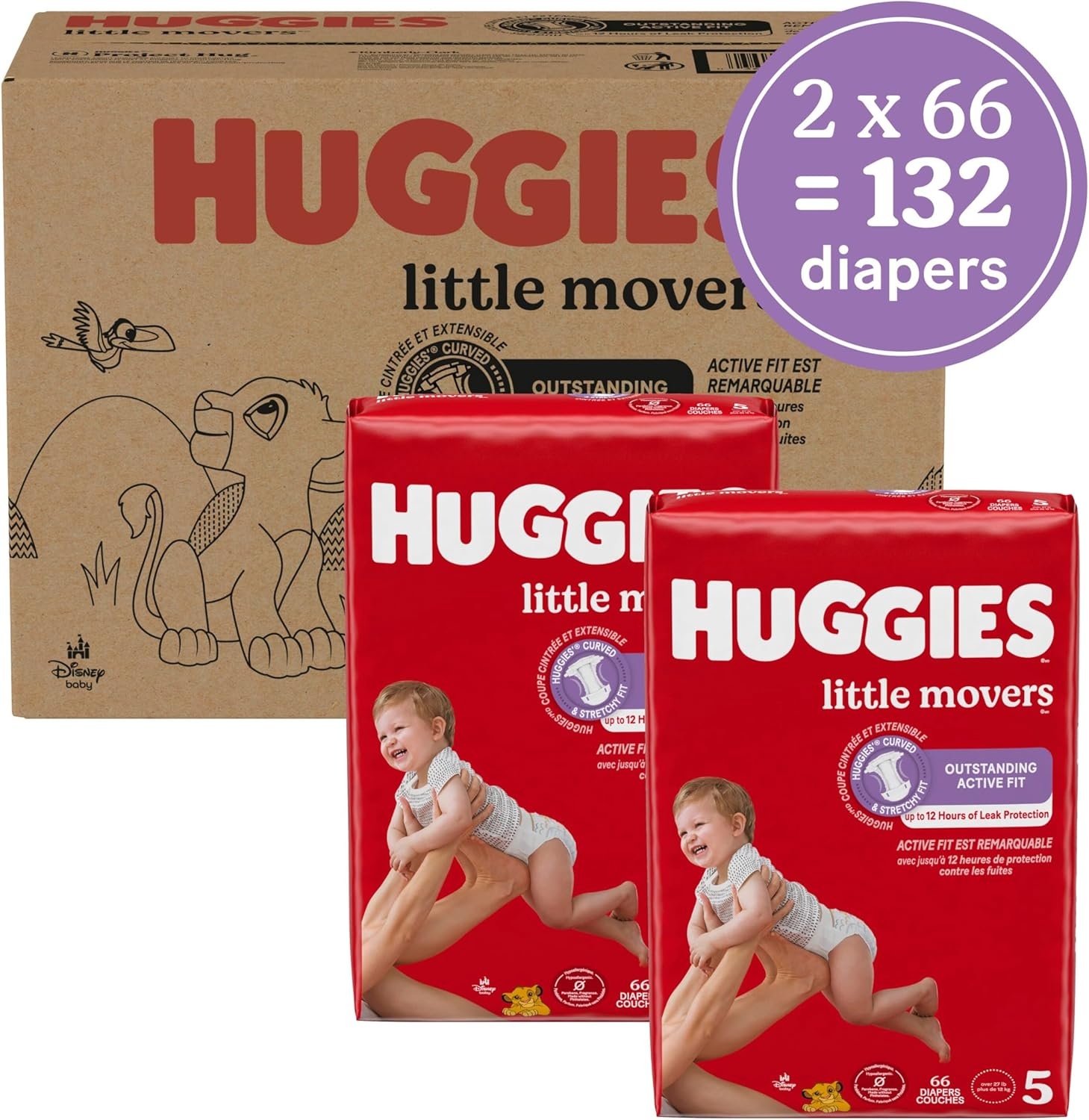 image:imageHuggies Size 8 Diapers Little Movers Baby Diapers Size 8 46 lbs 62 CountSize 5