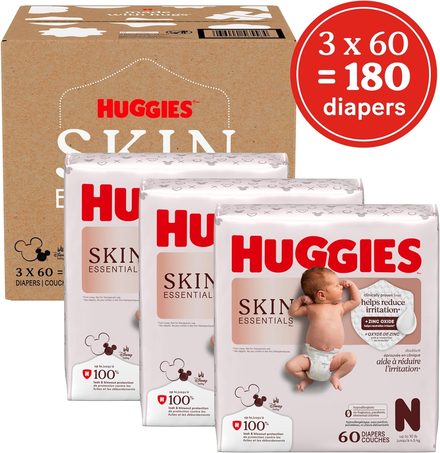 image:imageHuggies Skin Essentials Diapers Size 1 84 CountNewborn