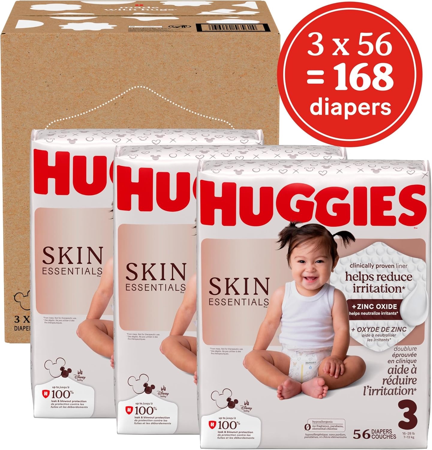 image:imageHuggies Skin Essentials Diapers Size 1 84 CountSize 3
