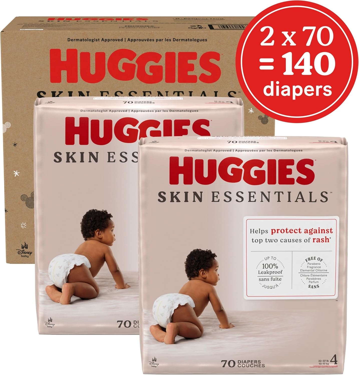 image:imageHuggies Skin Essentials Diapers Size 1 84 CountSize 4