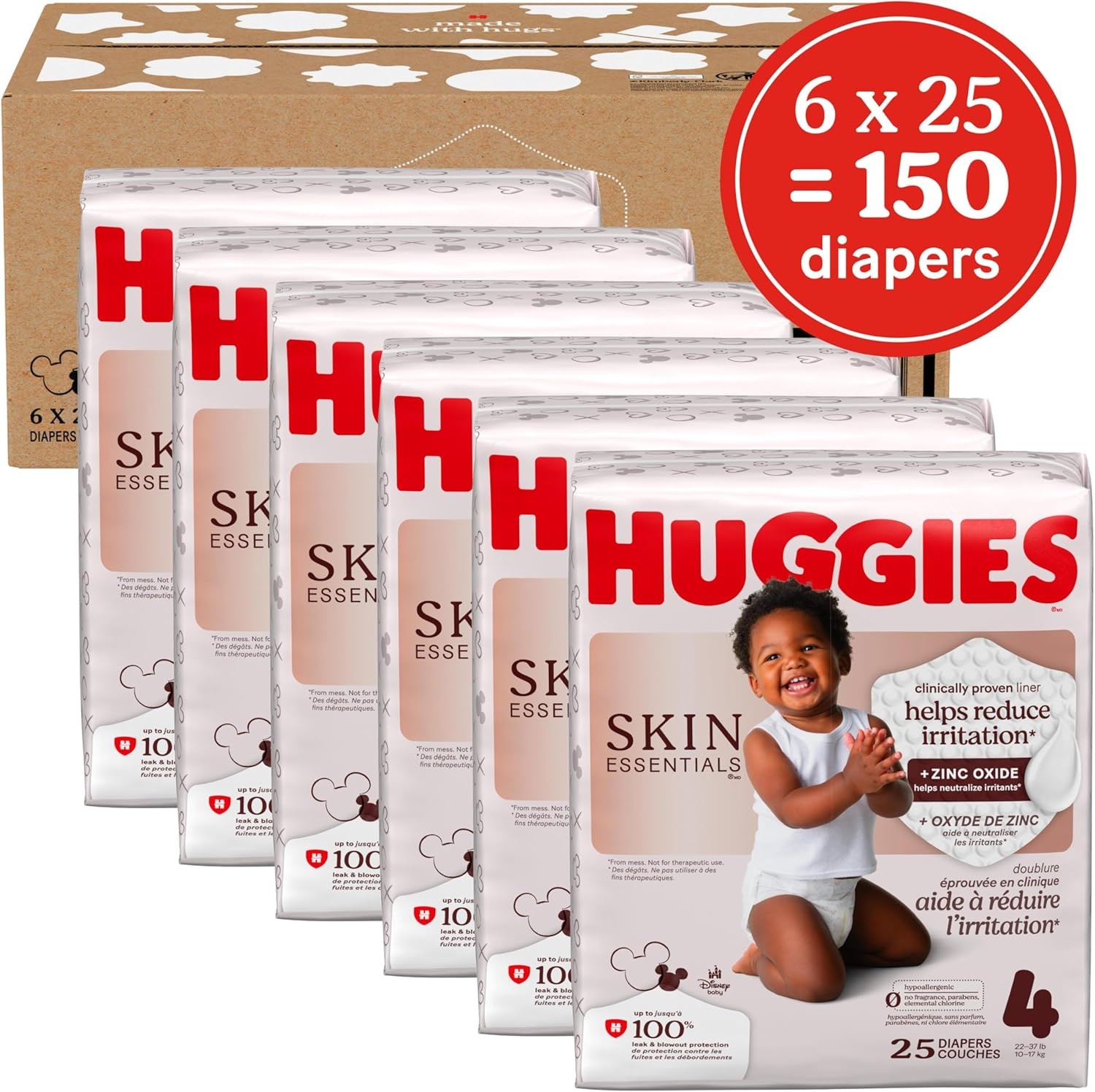 image:imageHuggies Skin Essentials Diapers Size 1 84 CountSize 4