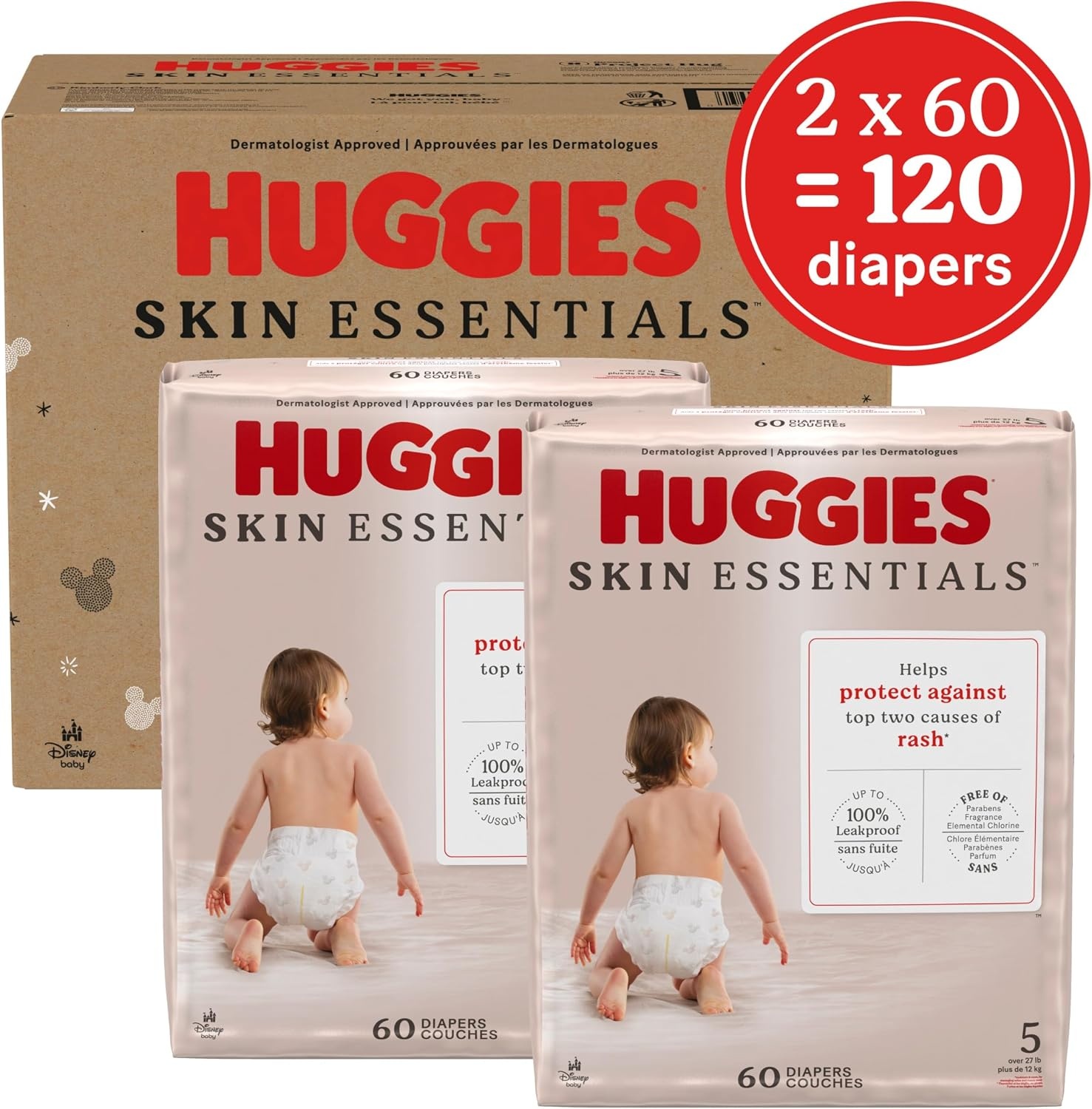 image:imageHuggies Skin Essentials Diapers Size 1 84 CountSize 5