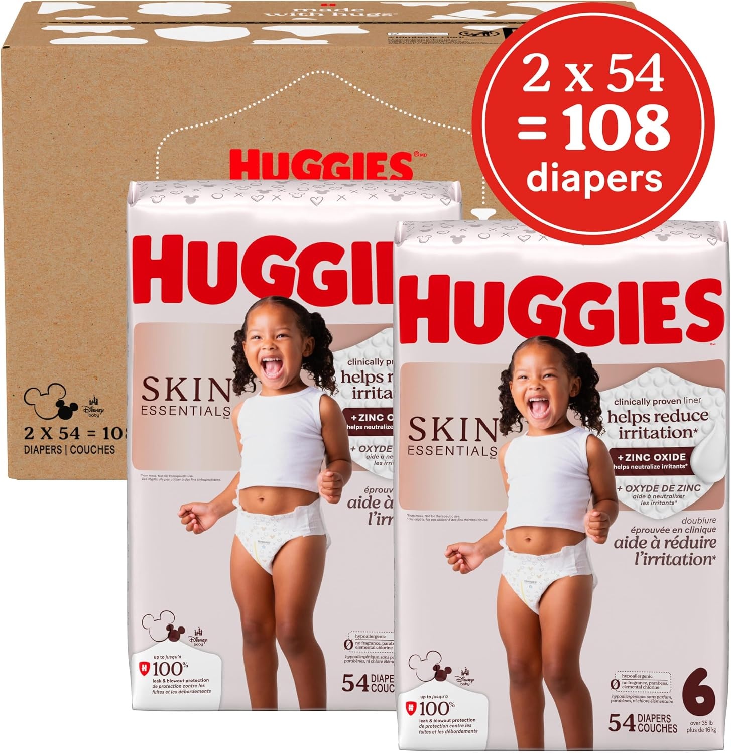 image:imageHuggies Skin Essentials Diapers Size 1 84 CountSize 6