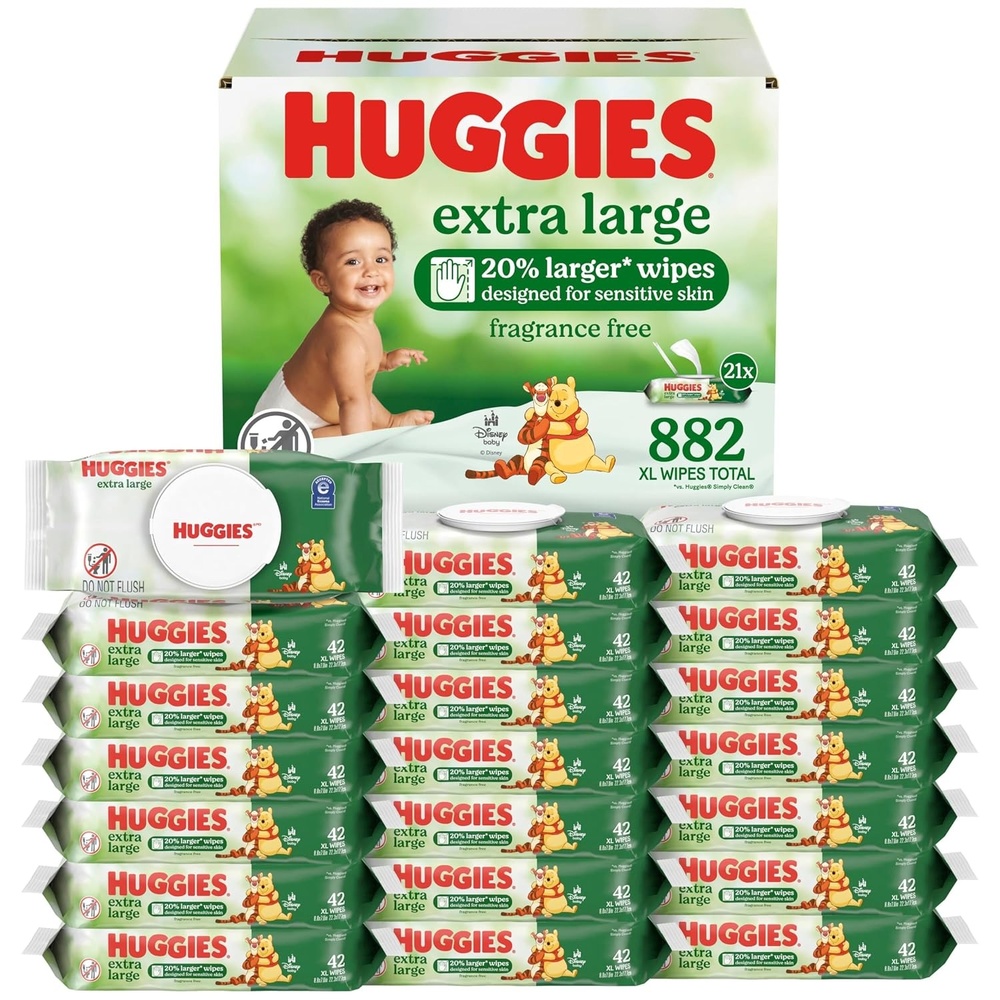 image:imageHuggies Extra Large Baby Wipes Unscented 5 Packs 210 Wipes42 Count Pack of 21