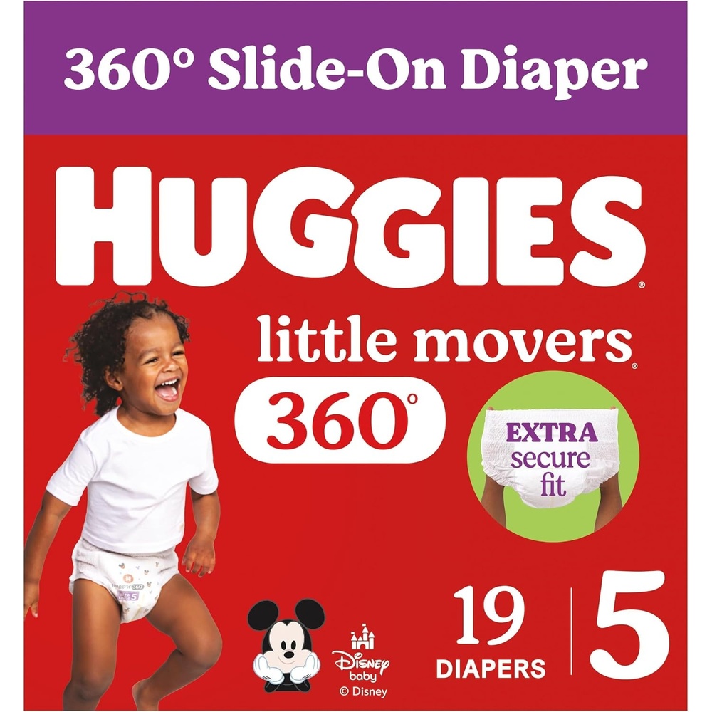 image:imageHuggies Little Movers HuggFit 360 Diapers Size 7 88 Count 2 Packs of 44Size 5