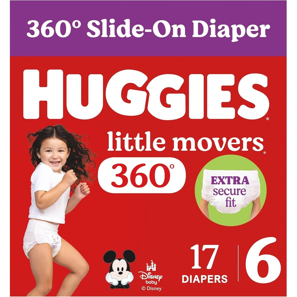image:imageHuggies Little Movers HuggFit 360 Diapers Size 7 88 Count 2 Packs of 44Size 6