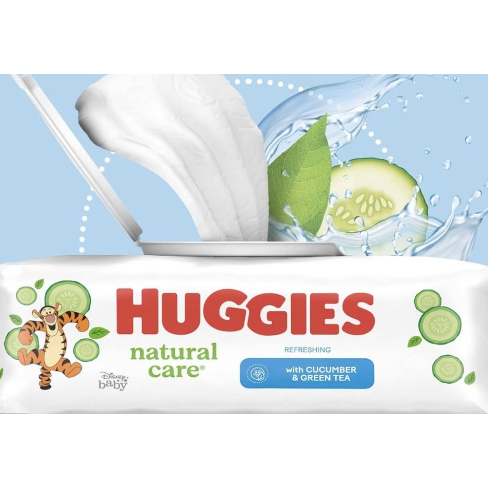 image:imageHuggies Natural Care Cucumber Aloe and Vitamin E Baby Wipes Hypoallergenic Scented 6 FlipTop Packs 288 Wipes Total Packaging May Vary56 Count Pack of 8