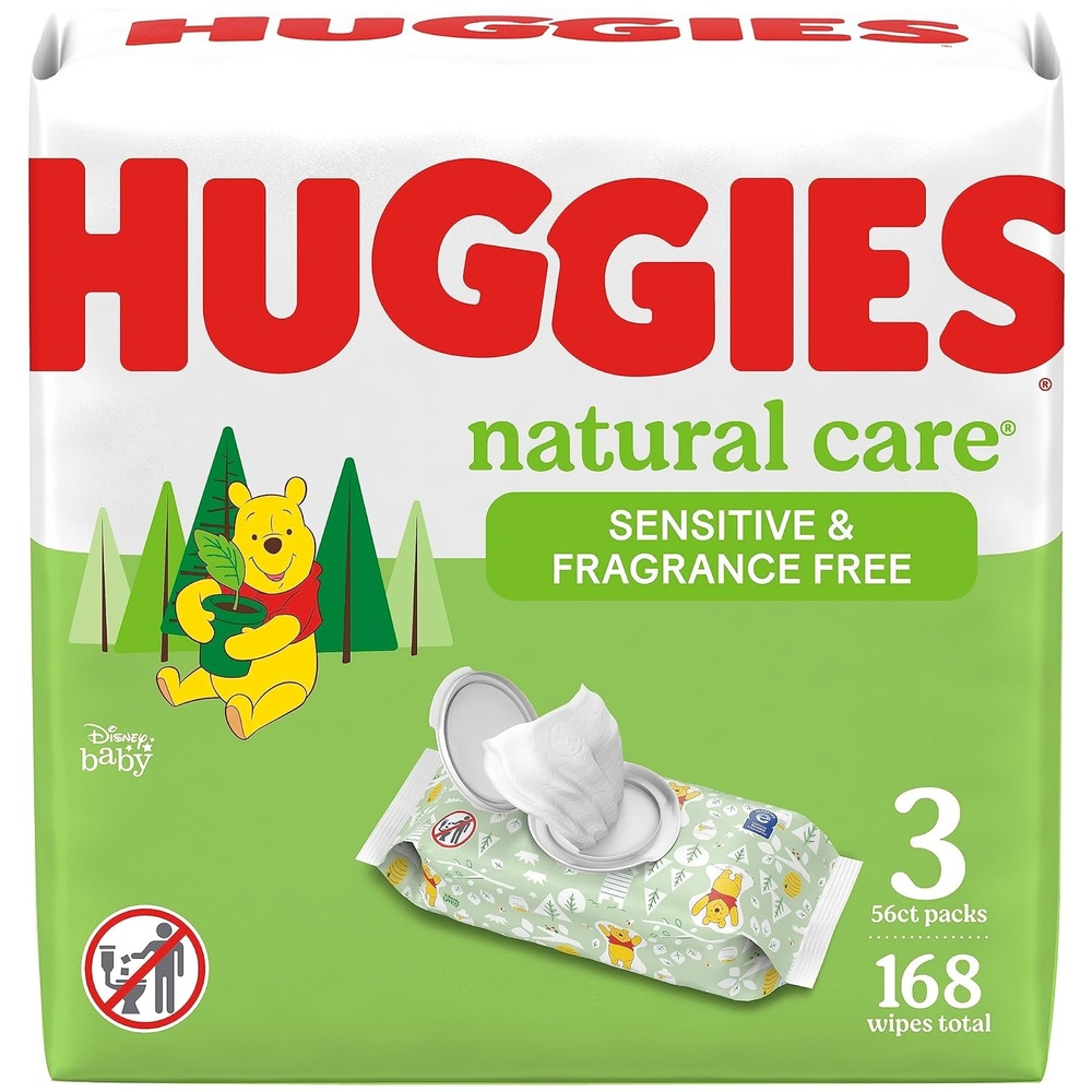 image:imageHuggies Natural Care Sensitive Baby Wipes Unscented 24 Packs 1344 Wipes56 Count Pack of 3