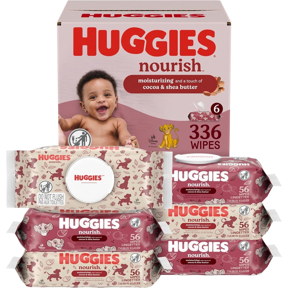 image:imageHuggies Nourish Scented Baby Wipes 10 Packs 560 Wipes56 Count Pack of 6