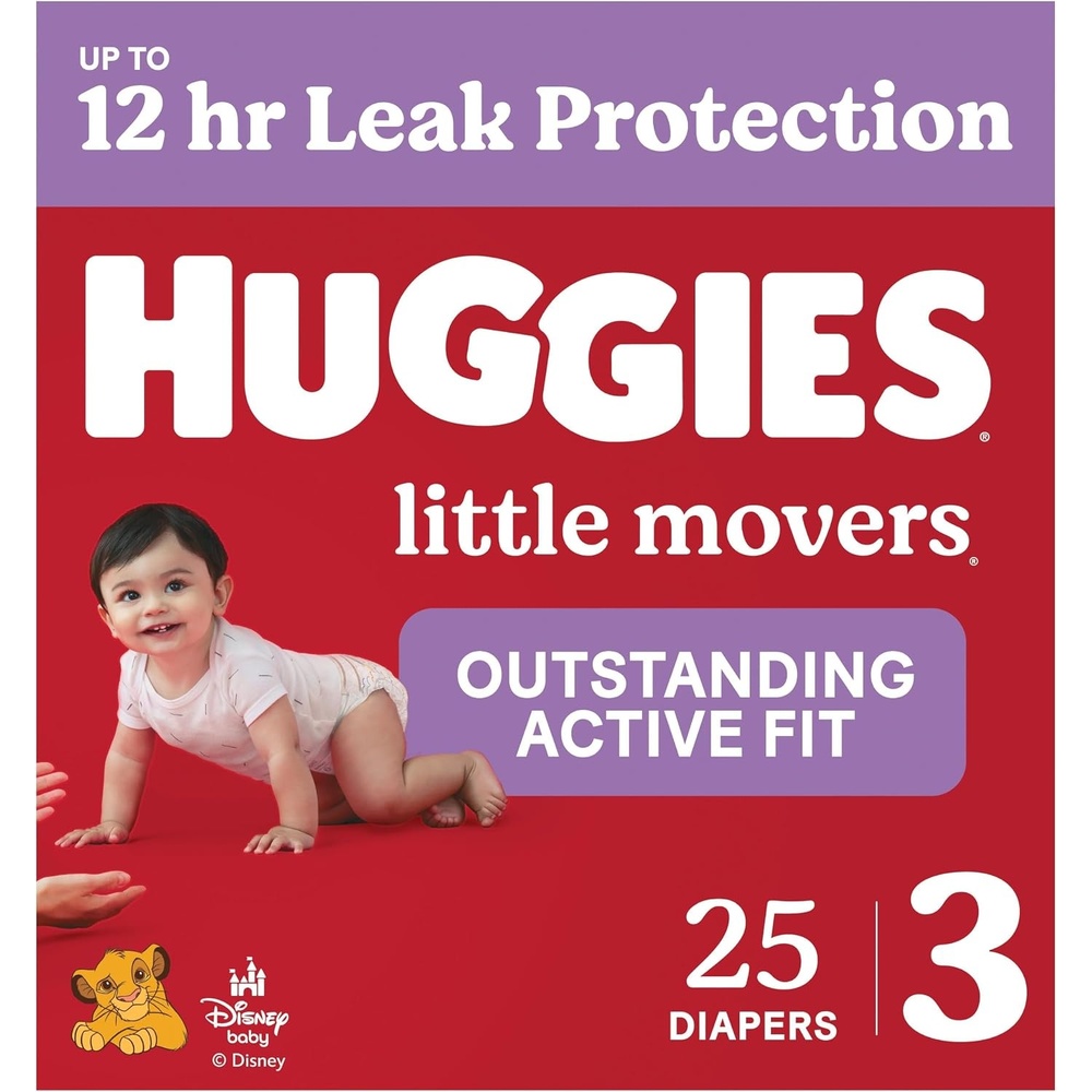 image:imageHuggies Size 8 Diapers Little Movers Baby Diapers Size 8 46 lbs 62 CountSize 3