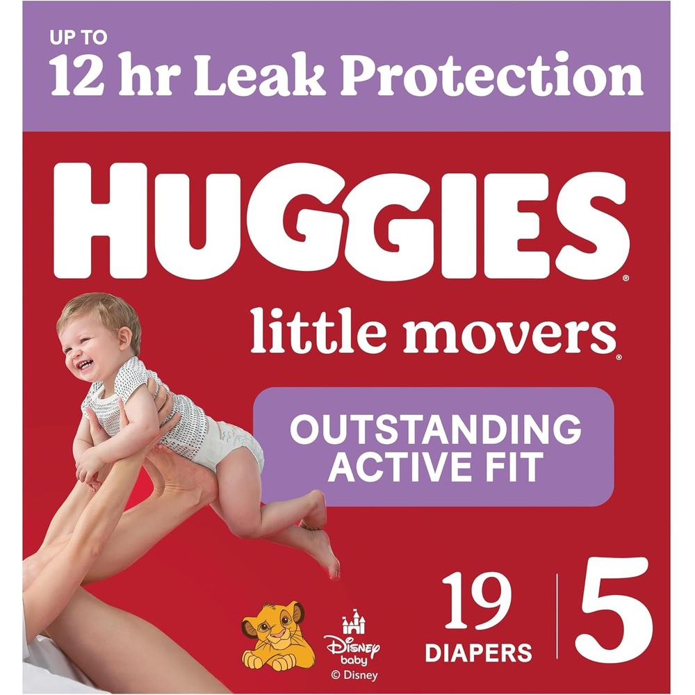 image:imageHuggies Size 8 Diapers Little Movers Baby Diapers Size 8 46 lbs 62 CountSize 5