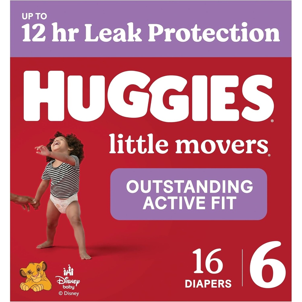 image:imageHuggies Size 8 Diapers Little Movers Baby Diapers Size 8 46 lbs 62 CountSize 6