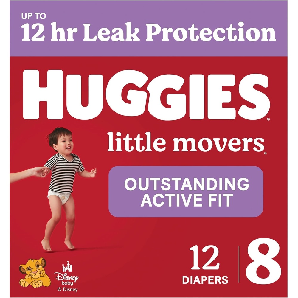 image:imageHuggies Size 8 Diapers Little Movers Baby Diapers Size 8 46 lbs 62 CountSize 8