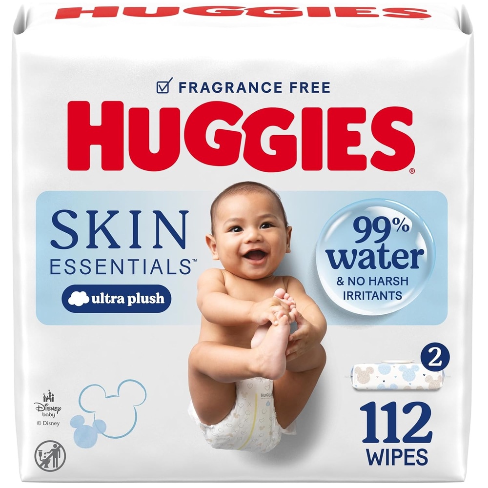 image:imageHuggies Skin Essentials Baby Wipes 99 Water 15 Packs 840 Wipes56 Count Pack of 2