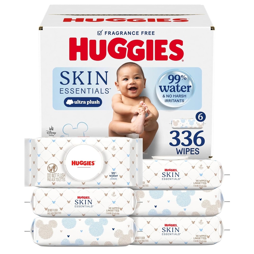 image:imageHuggies Skin Essentials Baby Wipes 99 Water 15 Packs 840 Wipes56 Count Pack of 6
