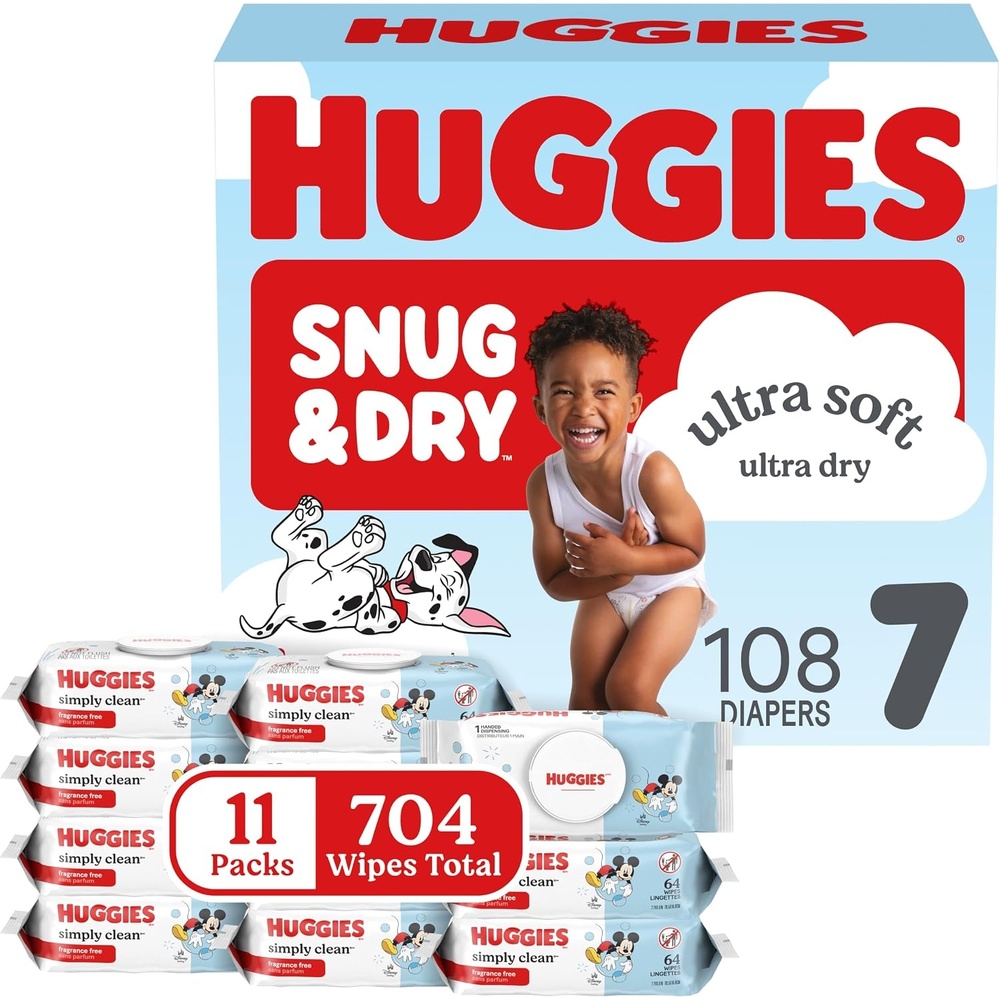 image:imageHuggies Snug amp Dry amp Simply Clean BundleSize 7