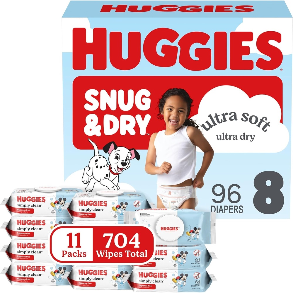 image:imageHuggies Snug amp Dry amp Simply Clean BundleSize 8