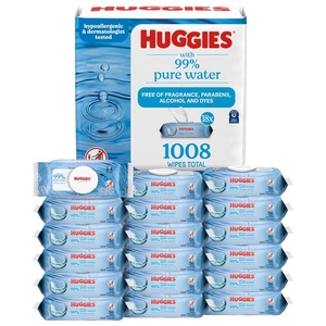 Huggies 99% Pure Water Baby Wipes, Unscented, flip-top packs, Packaging May Vary, 168 Count (Pack of 6)(168 Count (Pack of 6))