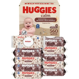 Huggies Calm Baby Wipes, Unscented, 10 Packs, 560 Wipes(56 Count (Pack of 10))
